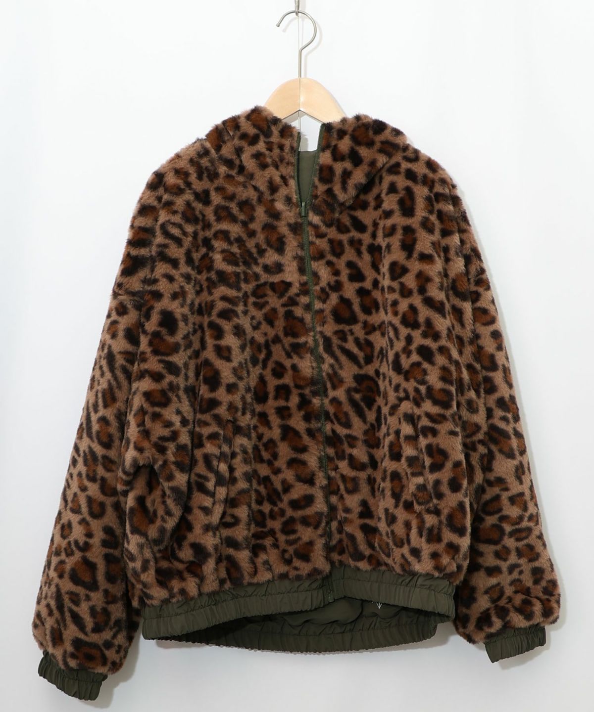 キノコ×レオパード柄リバーシブルブルゾン-18