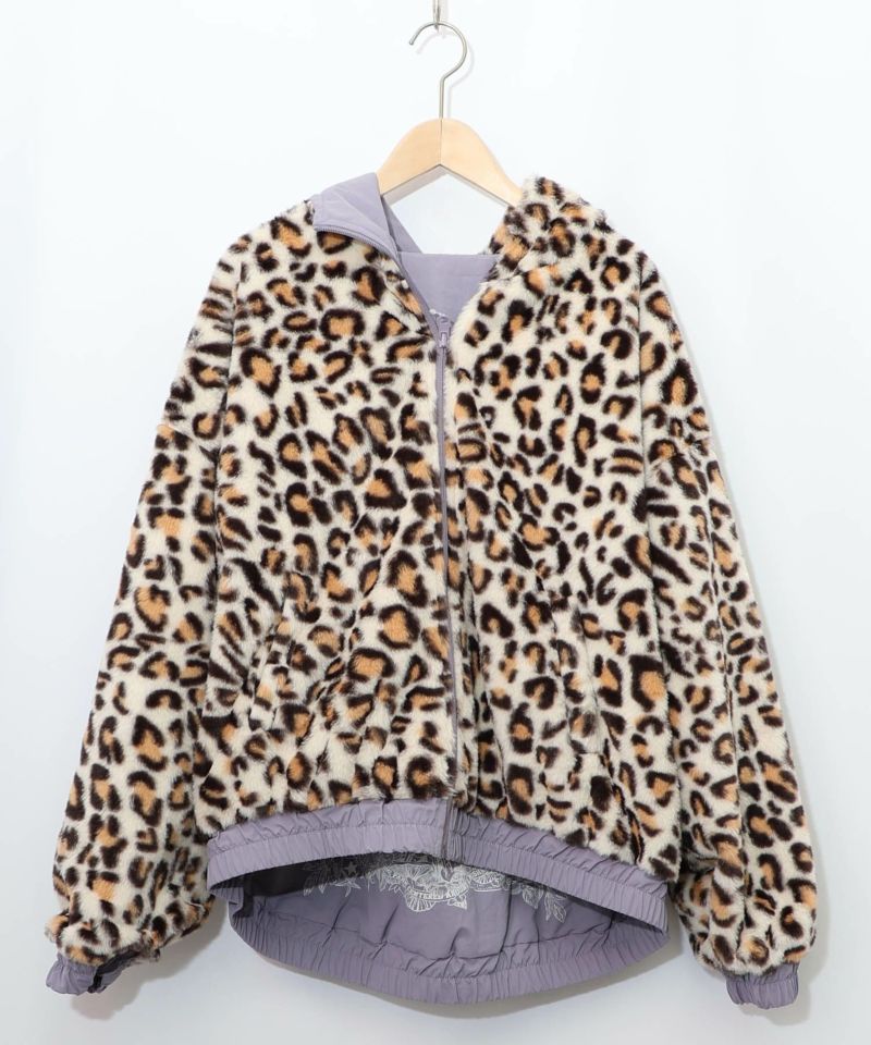 キノコ×レオパード柄リバーシブルブルゾン-22
