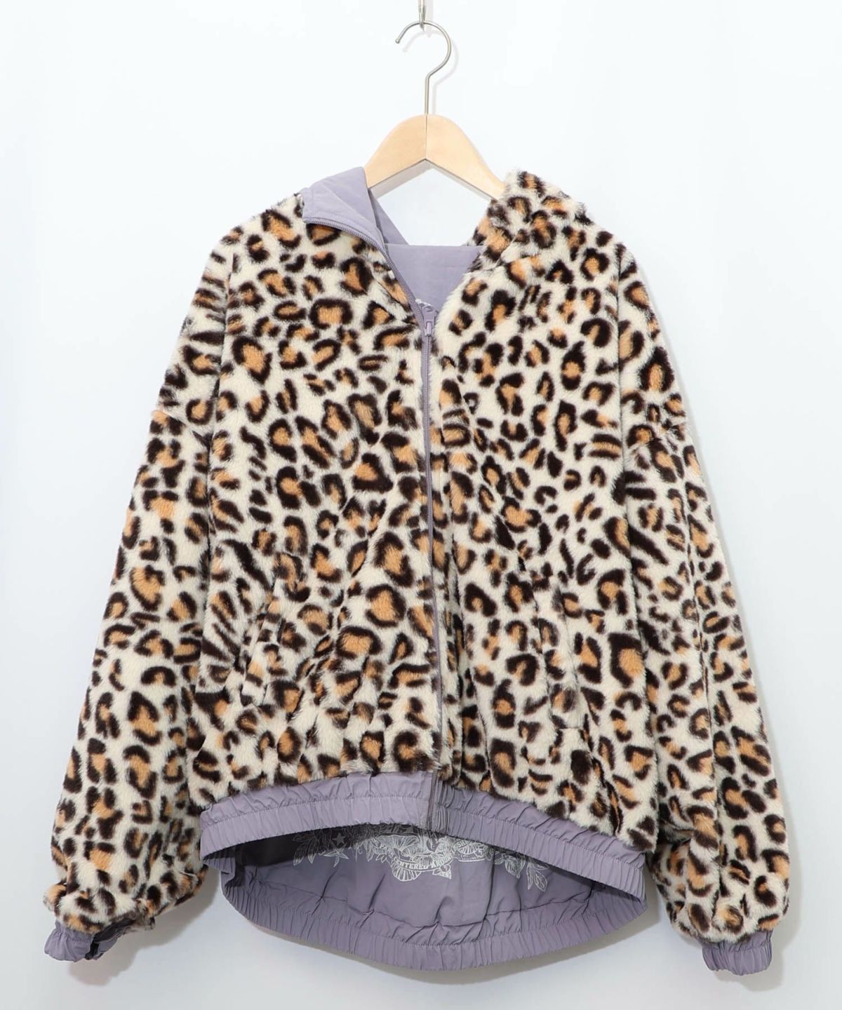 キノコ×レオパード柄リバーシブルブルゾン-22