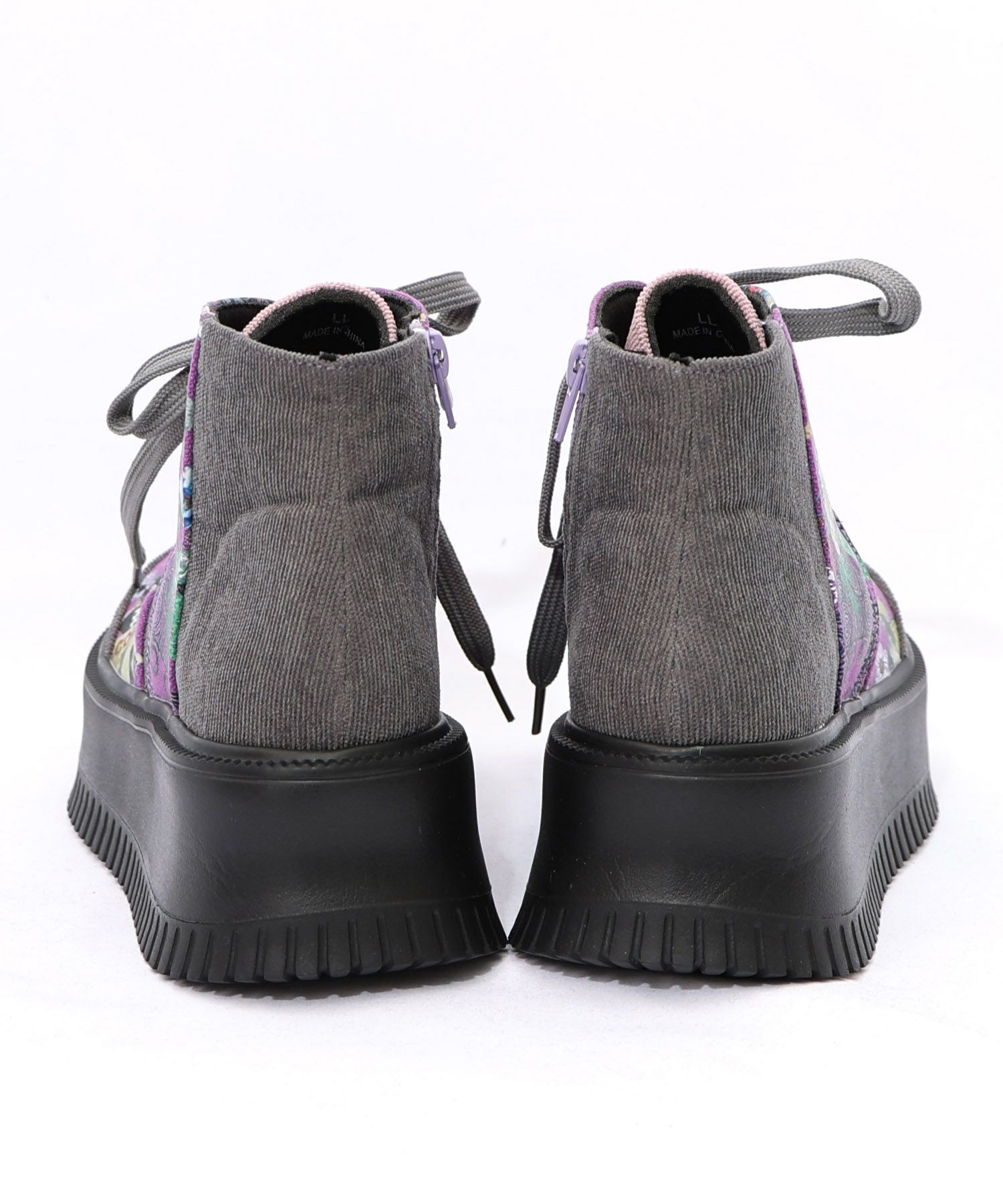 デニム×花柄コーデュロイブーツ-19