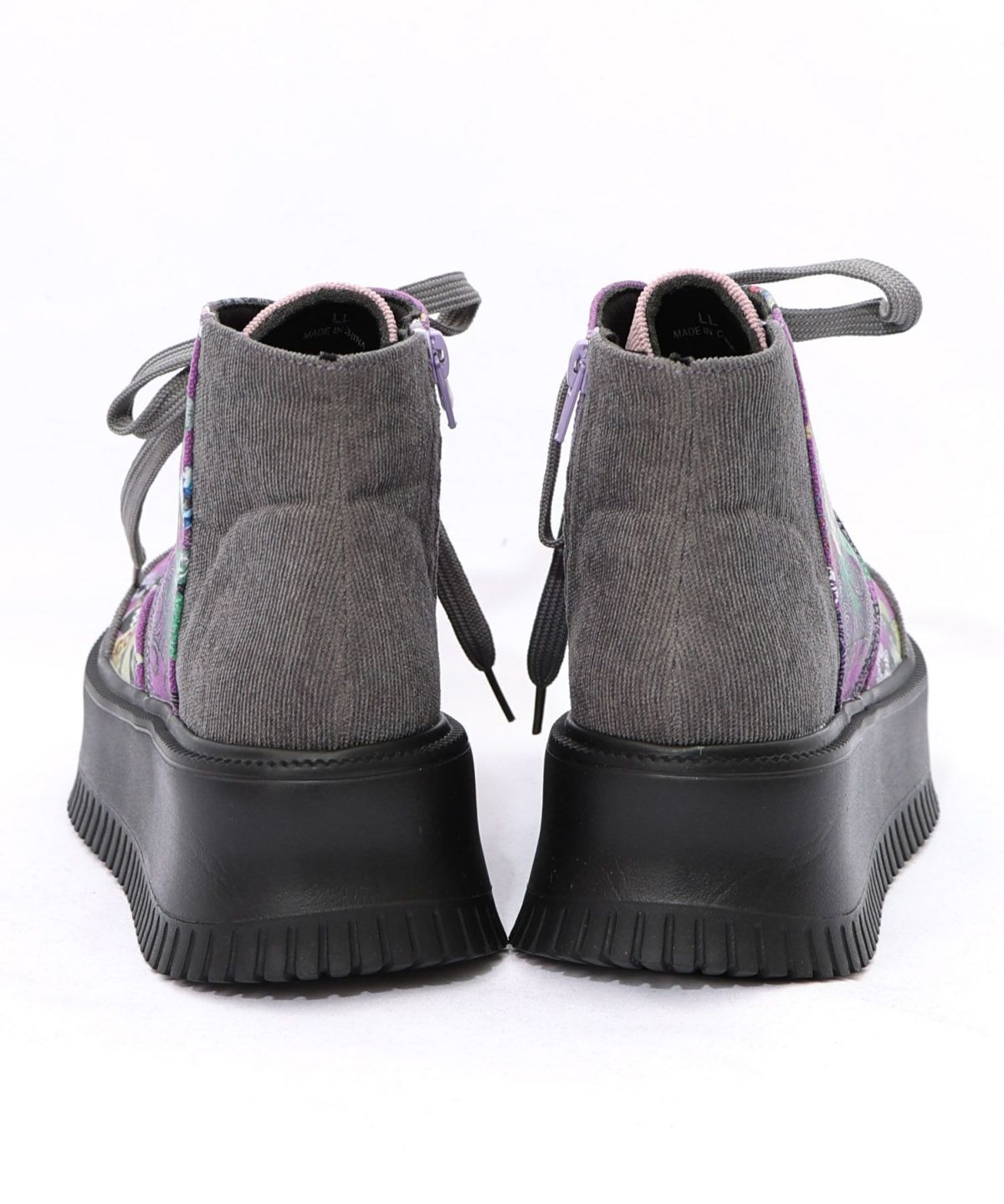 デニム×花柄コーデュロイブーツ-19