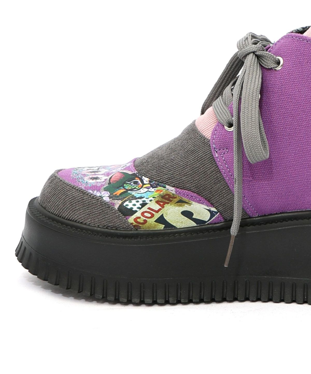 デニム×花柄コーデュロイブーツ-21