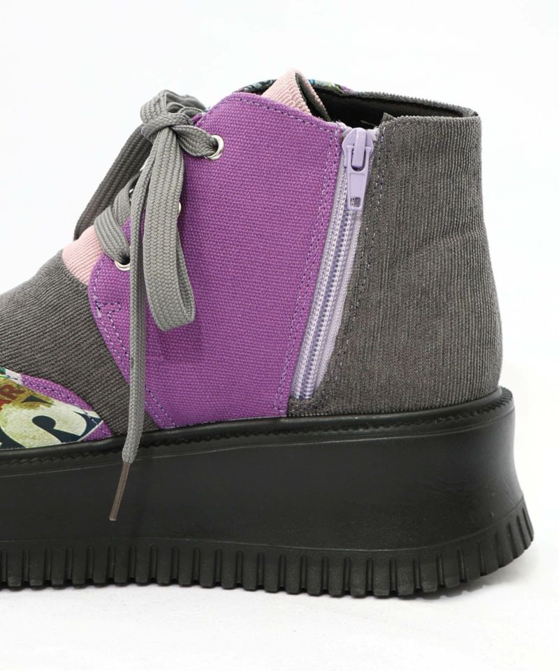 デニム×花柄コーデュロイブーツ-22