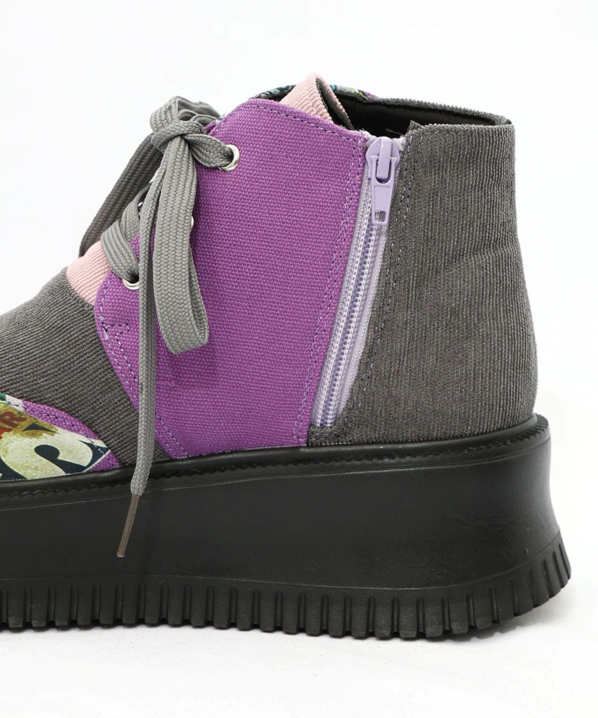 デニム×花柄コーデュロイブーツ-22