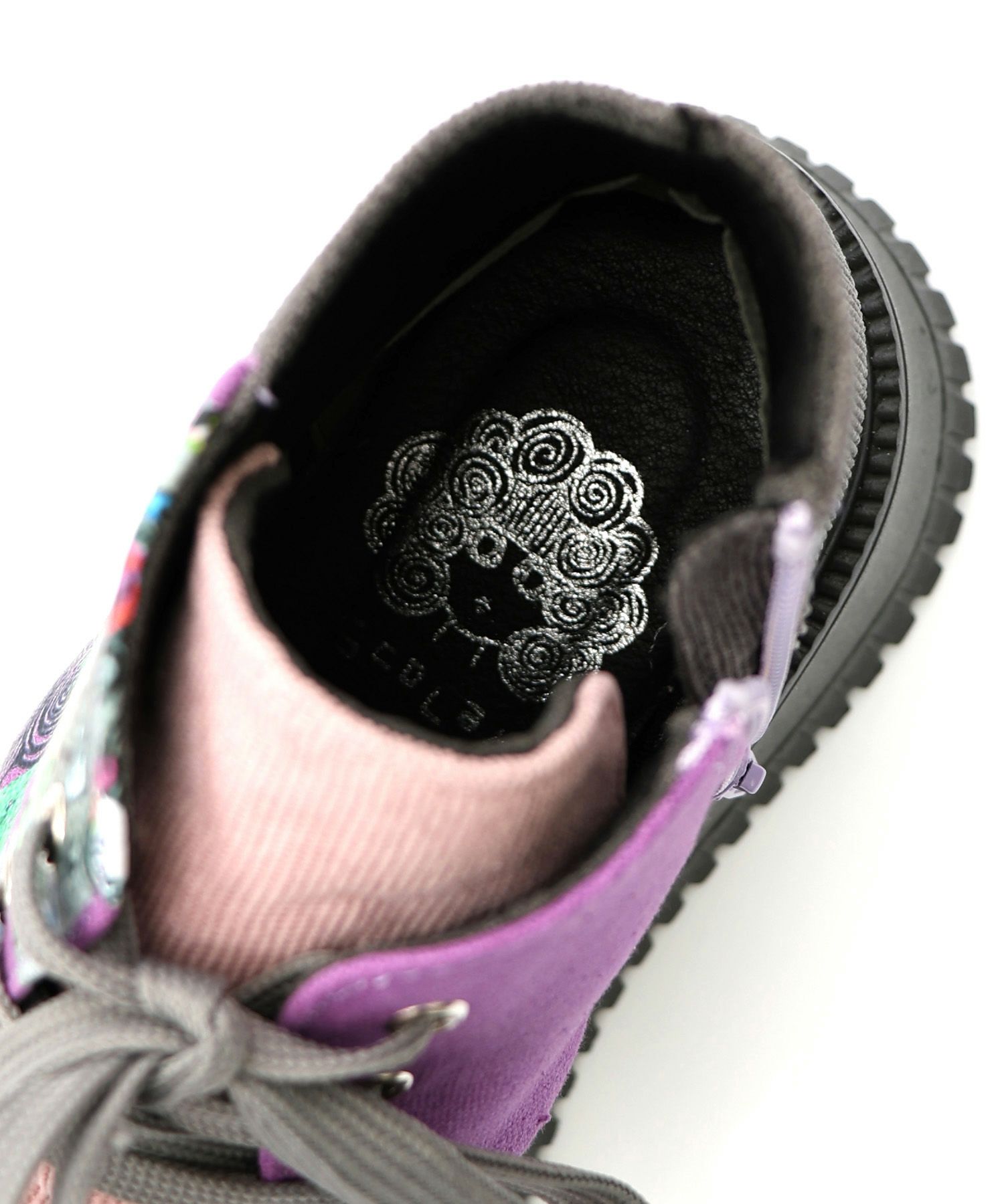 デニム×花柄コーデュロイブーツ-23