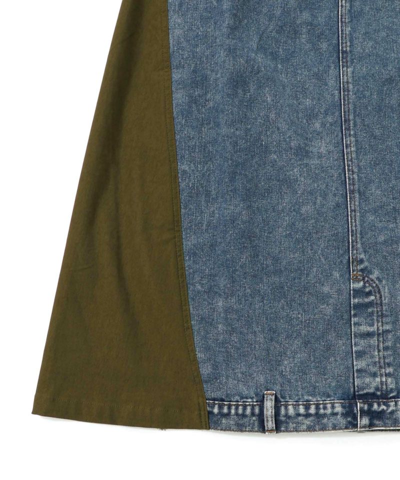 スタッズ付き異素材切替スカート-26