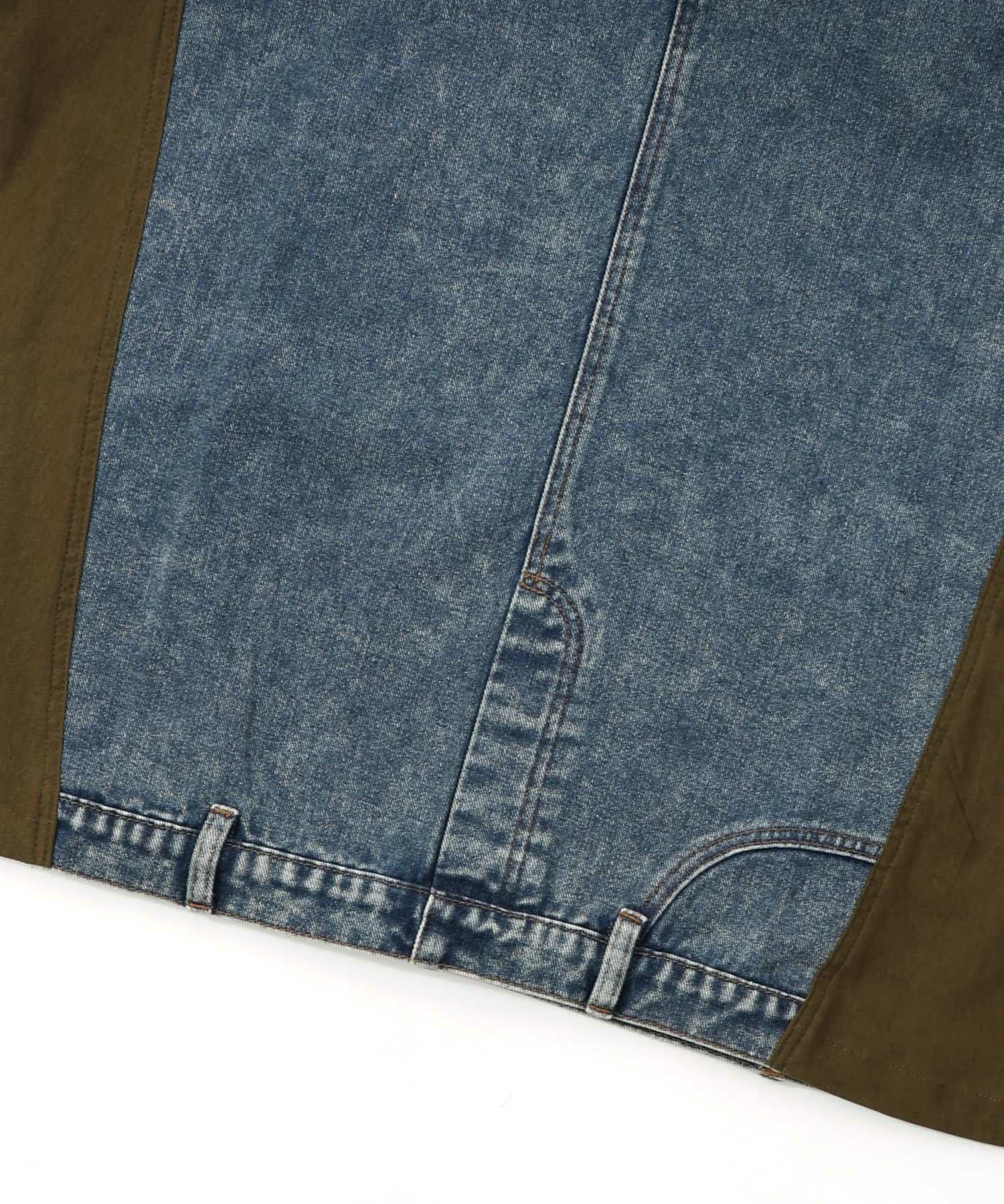 スタッズ付き異素材切替スカート-27