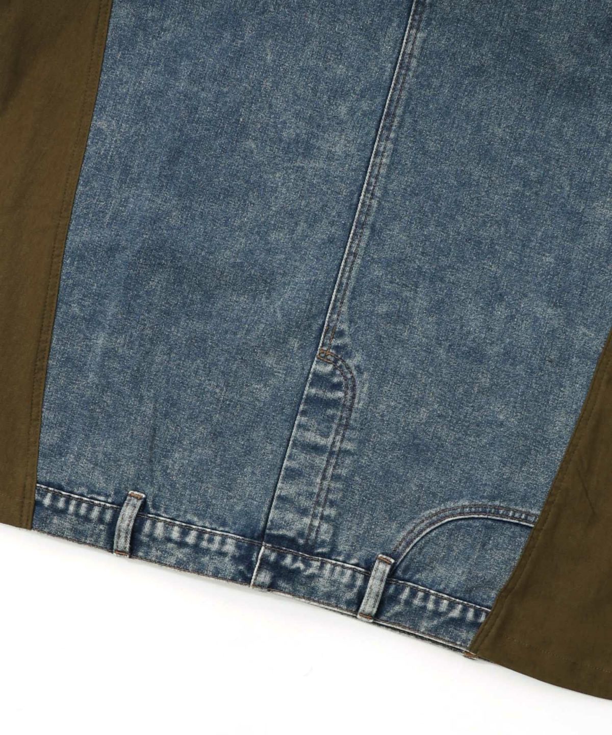 スタッズ付き異素材切替スカート-27