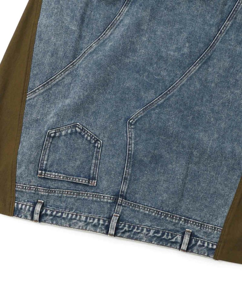 スタッズ付き異素材切替スカート-29