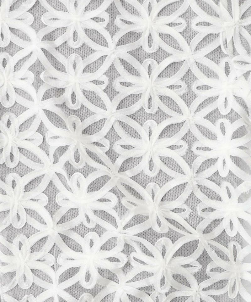 花柄チュール重ねニットブルゾン-10