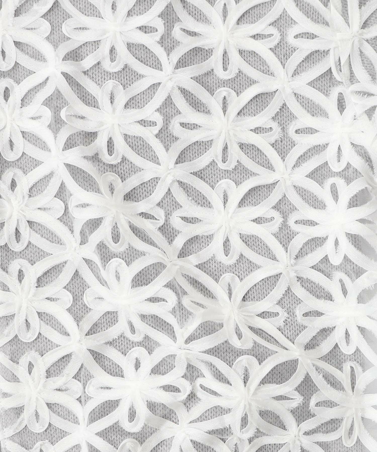 花柄チュール重ねニットブルゾン-10