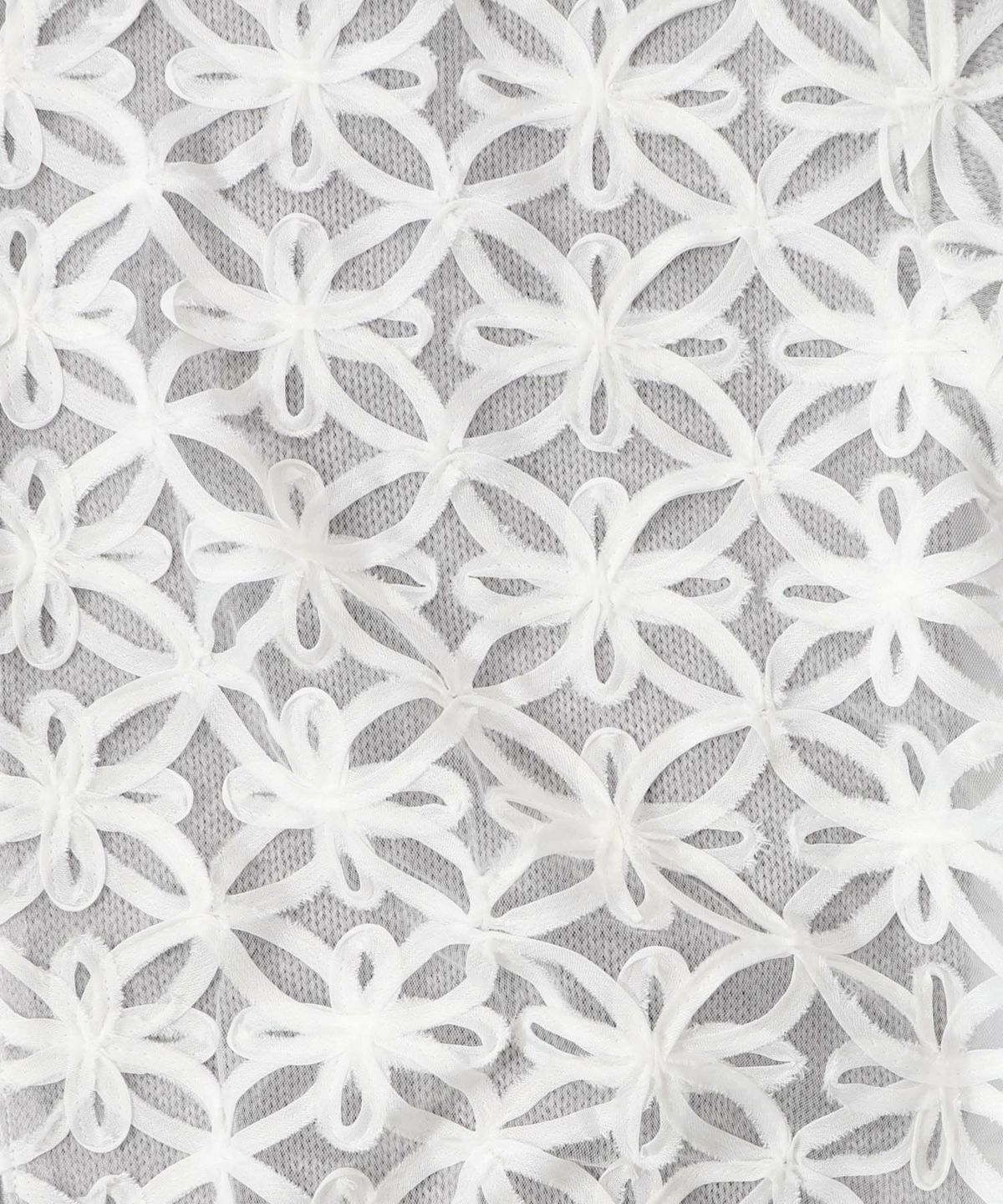 花柄チュール重ねニットブルゾン-10