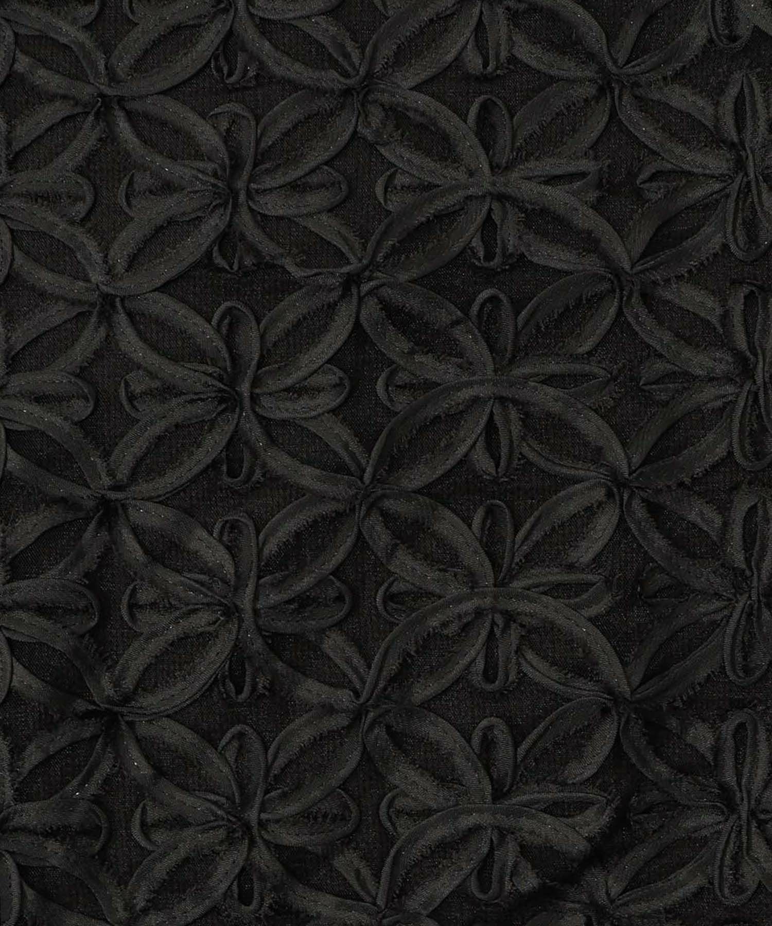 花柄チュール重ねニットブルゾン-12