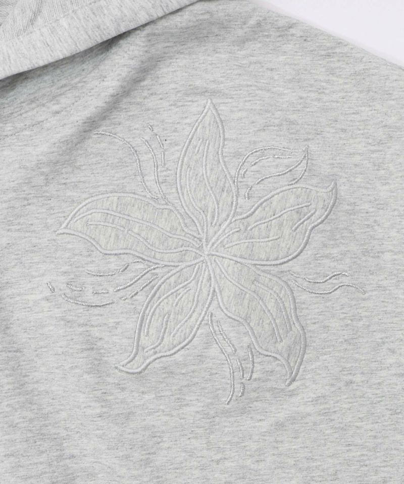 花刺繍アップリケ×ニット切替パーカー-10