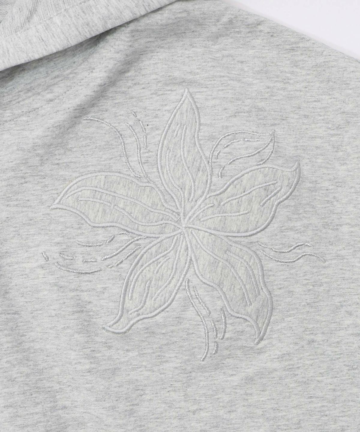 花刺繍アップリケ×ニット切替パーカー-10