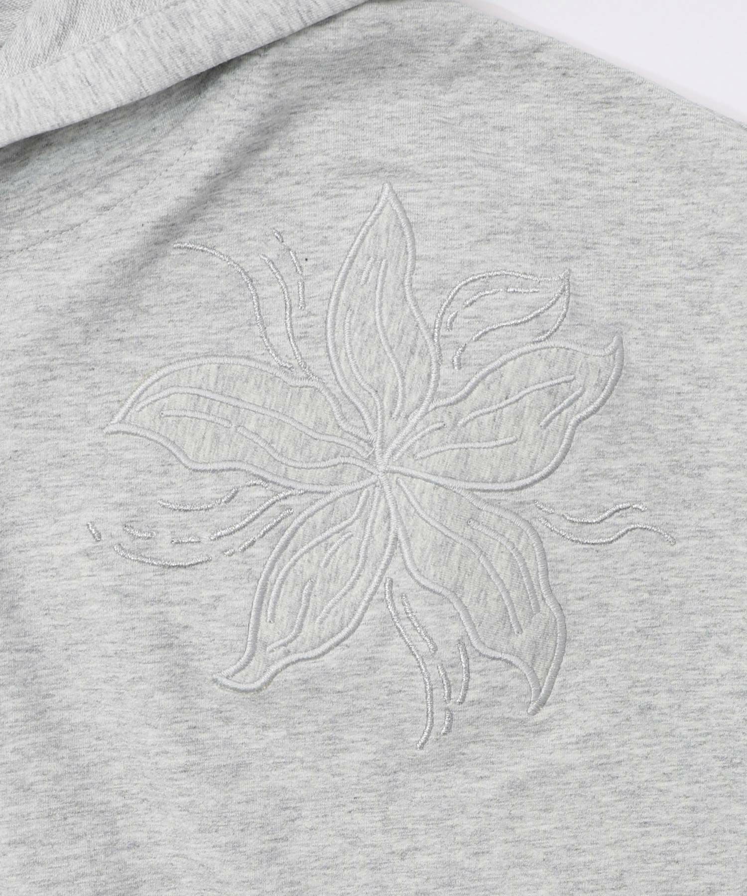 花刺繍アップリケ×ニット切替パーカー-10