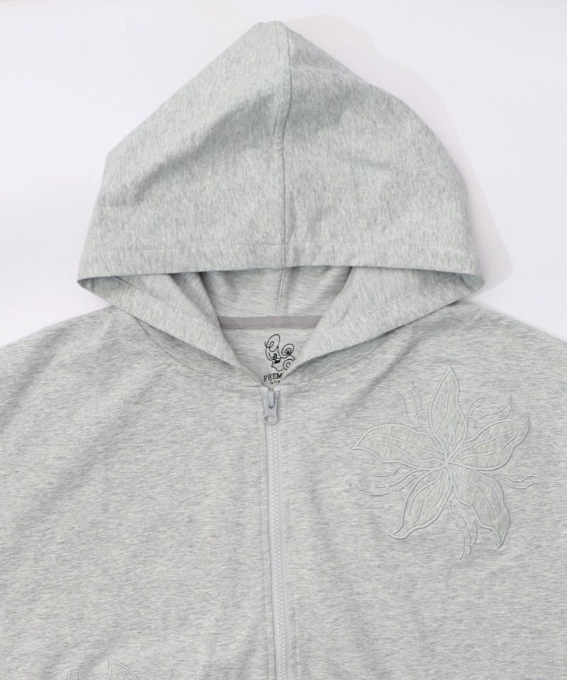 花刺繍アップリケ×ニット切替パーカー-13