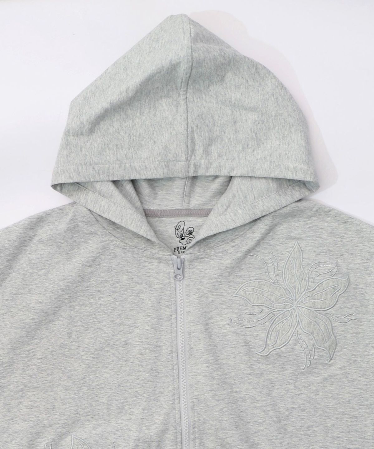 花刺繍アップリケ×ニット切替パーカー-13