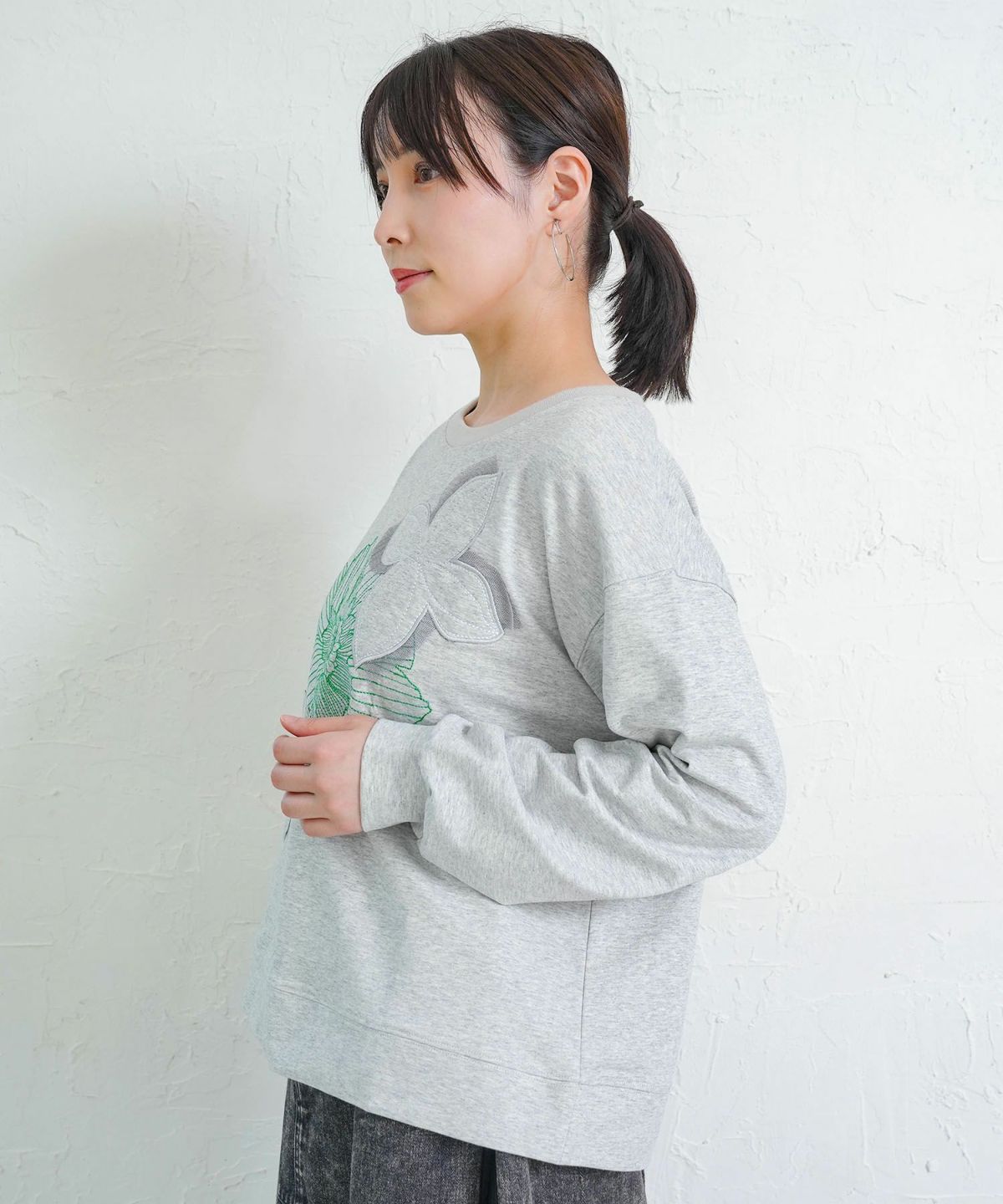 花刺繍アップリケプルオーバー-4