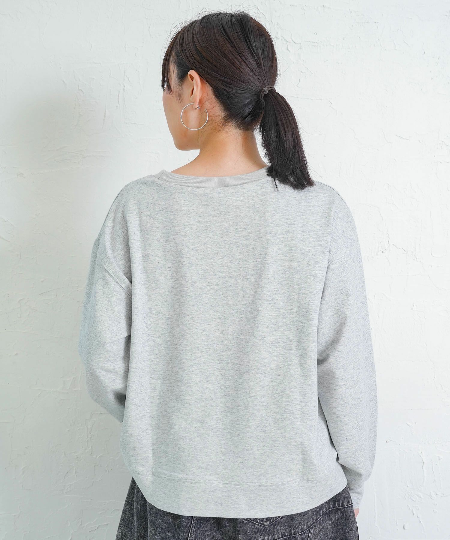 花刺繍アップリケプルオーバー-5