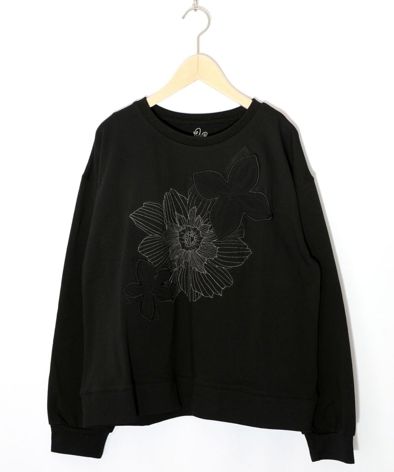 花刺繍アップリケプルオーバー-9