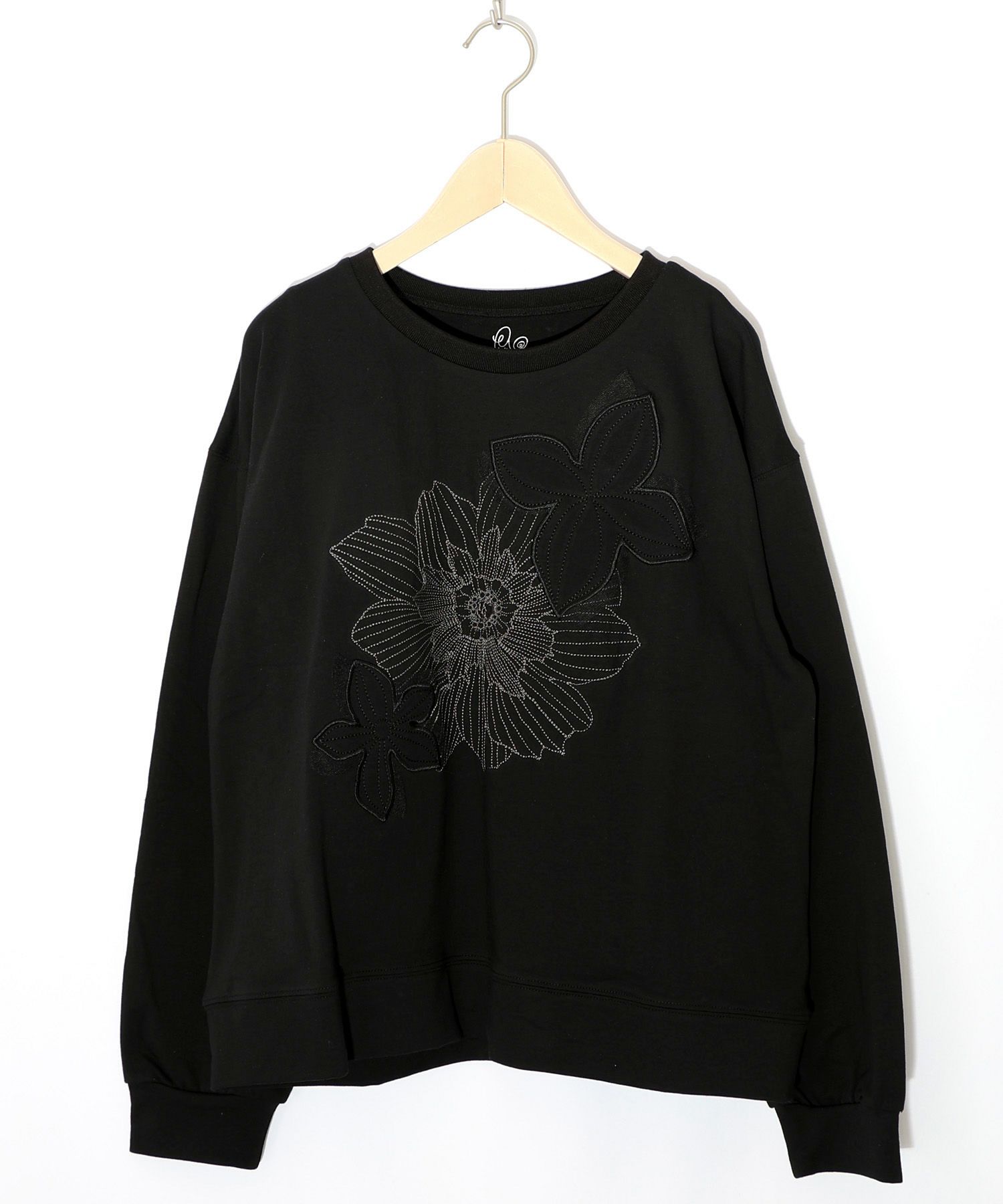 花刺繍アップリケプルオーバー-9