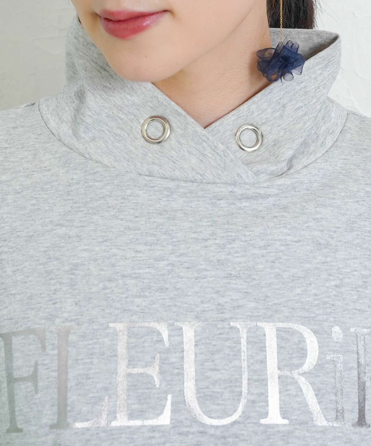 チュールフリル付きフード風プルオーバー-7