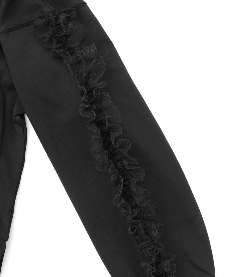 チュールフリル付きフード風プルオーバー-17