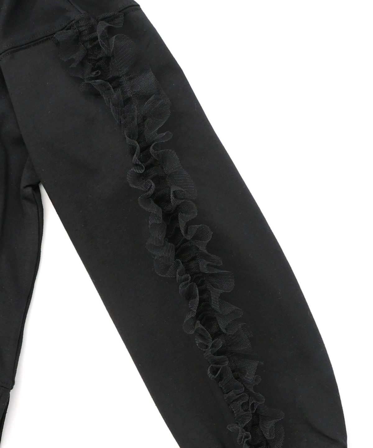 チュールフリル付きフード風プルオーバー-17