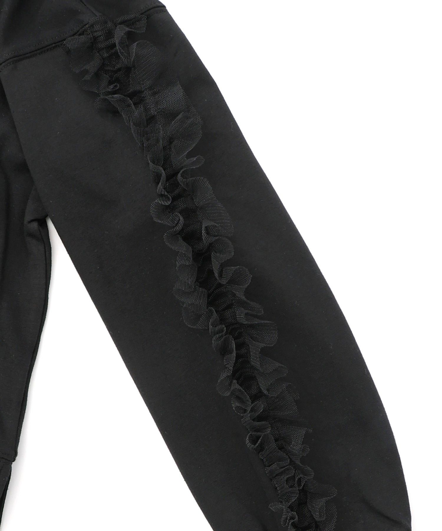 チュールフリル付きフード風プルオーバー-17