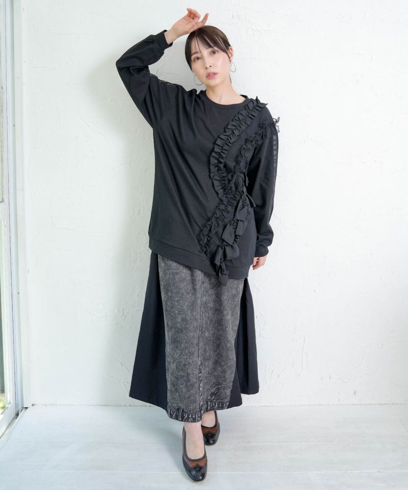 フリルとサテンテープ付きプルオーバー-2