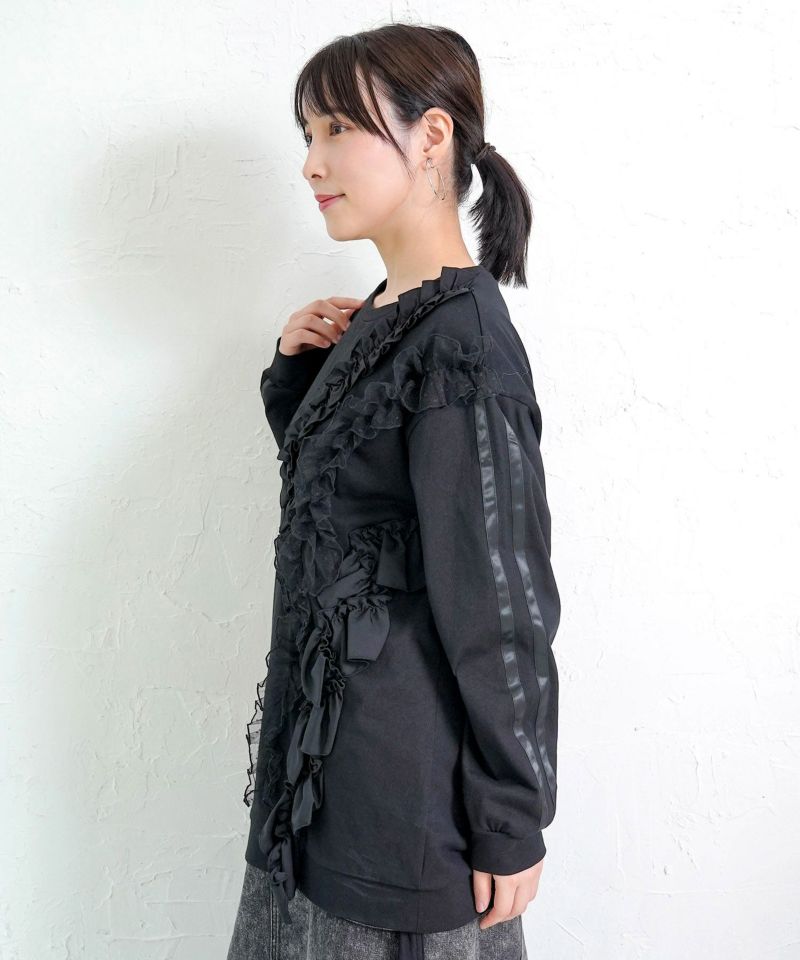 フリルとサテンテープ付きプルオーバー-4