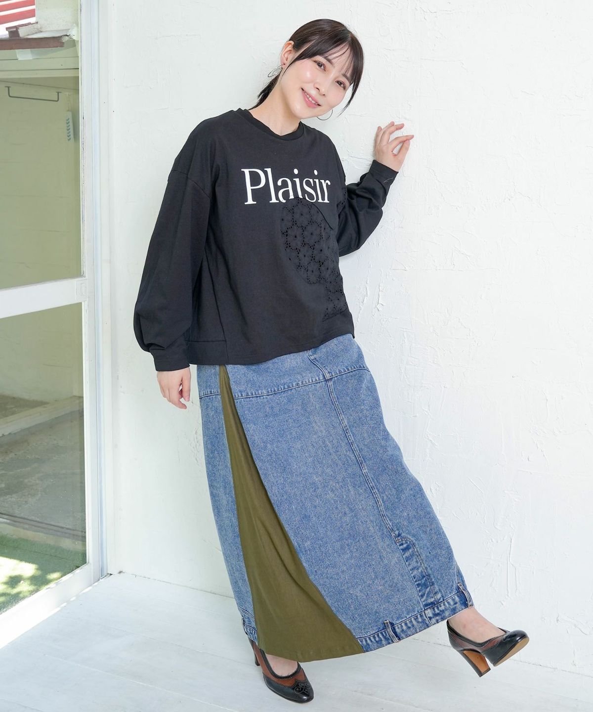 蝶々の綿レース付きプルオーバー-2