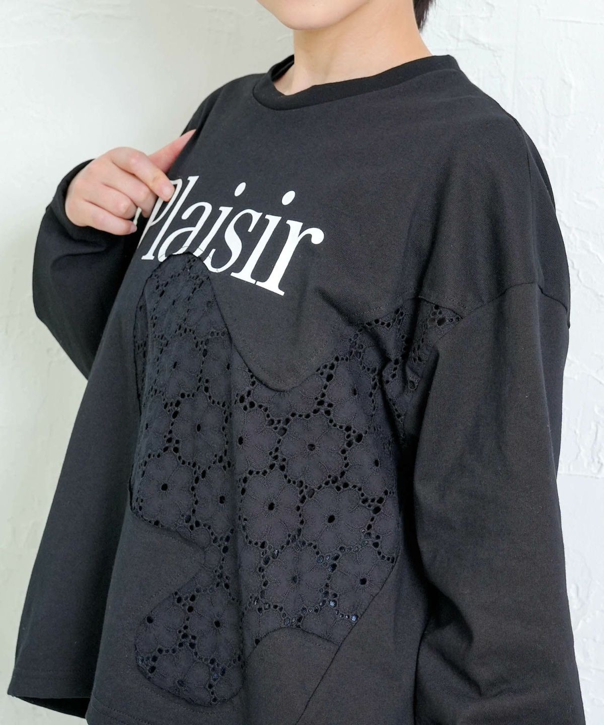 蝶々の綿レース付きプルオーバー-7