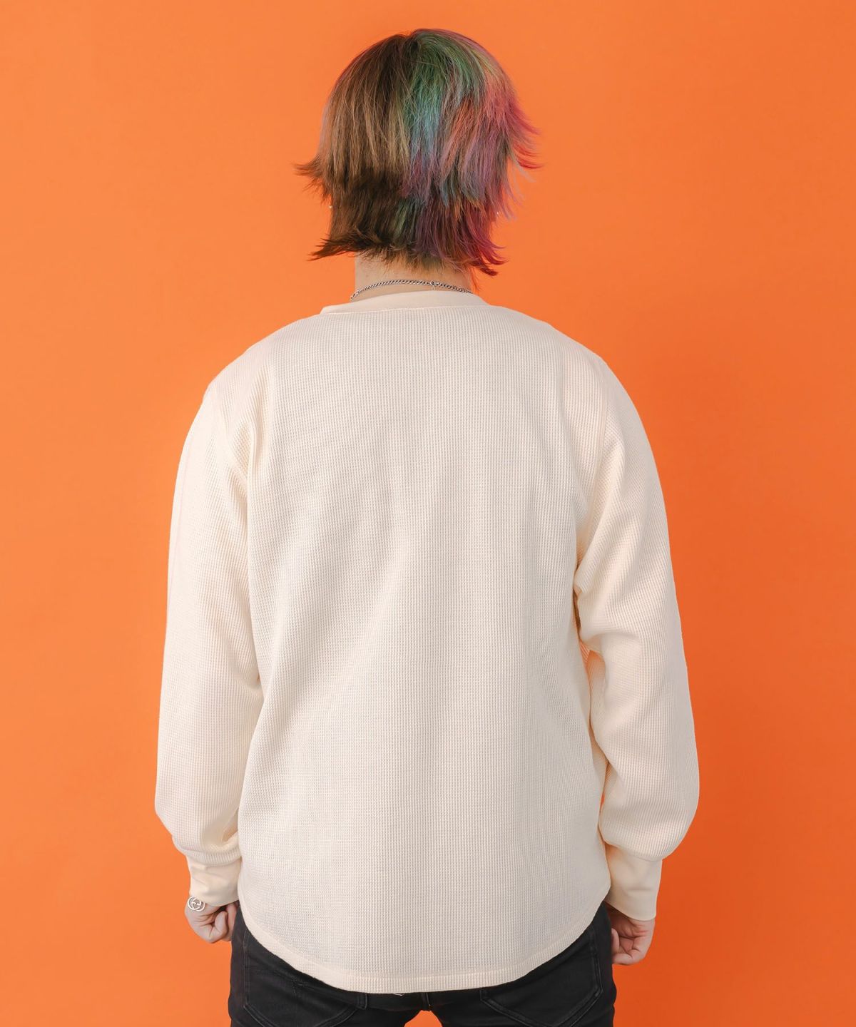 ワッフル頬張り中のシロプーのワッフルロンT-11