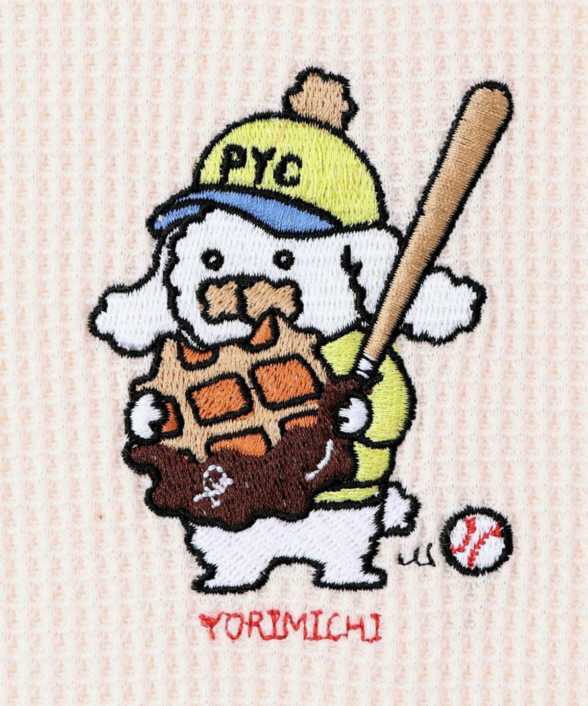 ワッフル頬張り中のシロプーのワッフルロンT-21