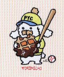 ワッフル頬張り中のシロプーのワッフルロンT-21