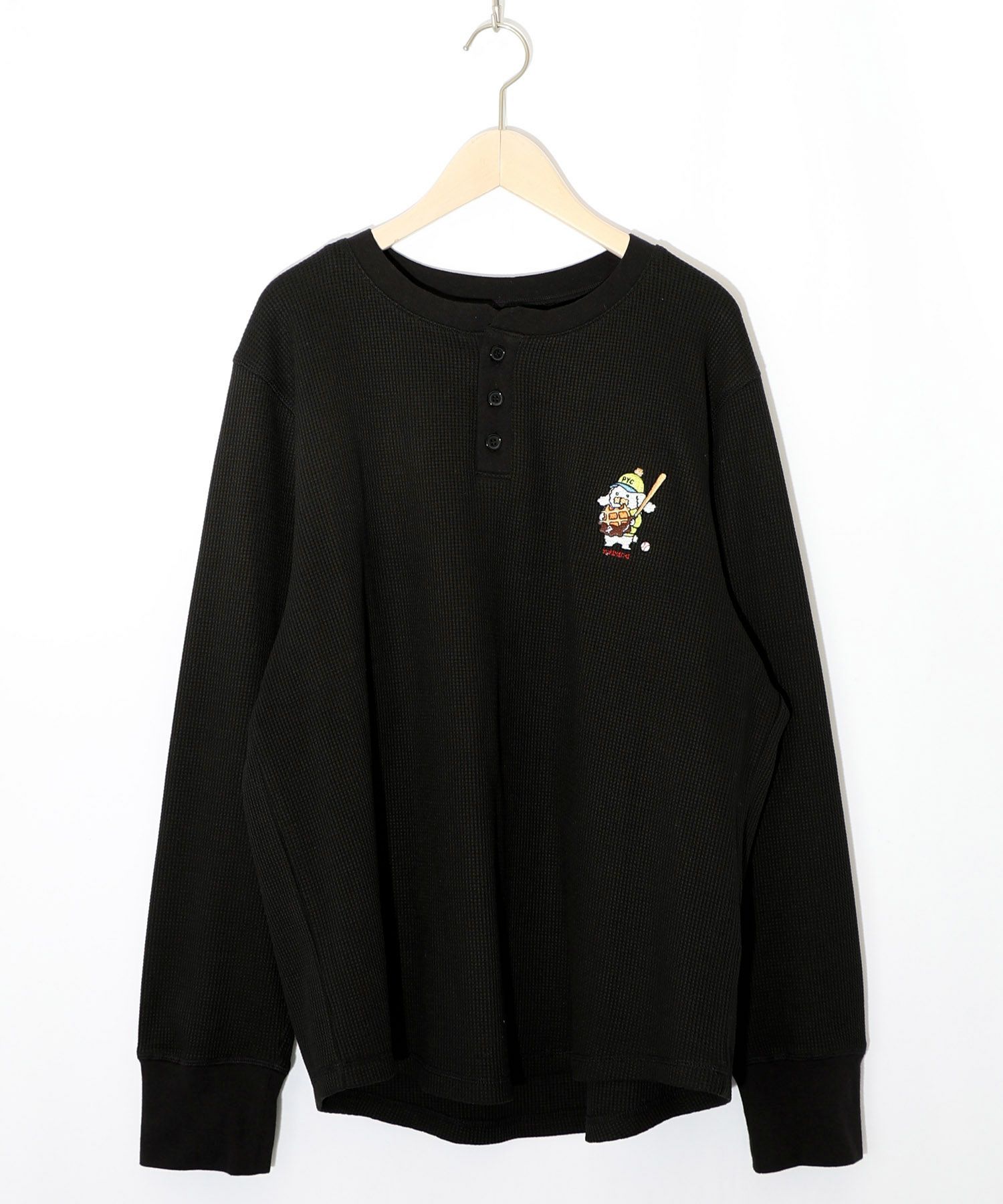 ワッフル頬張り中のシロプーのワッフルロンT-22