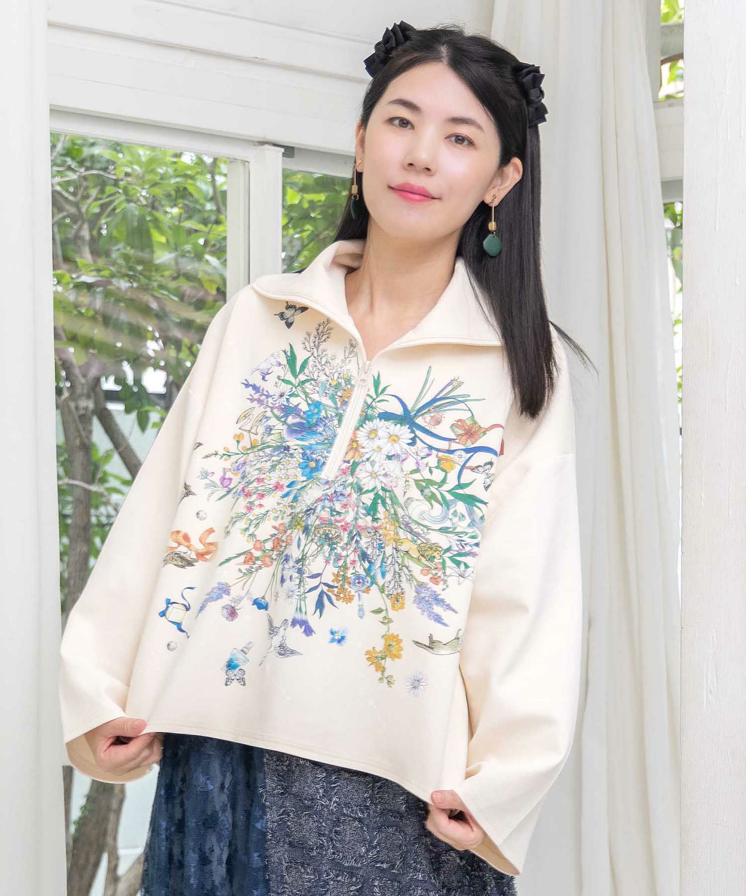 花束のダンボールニットプルオーバー-1