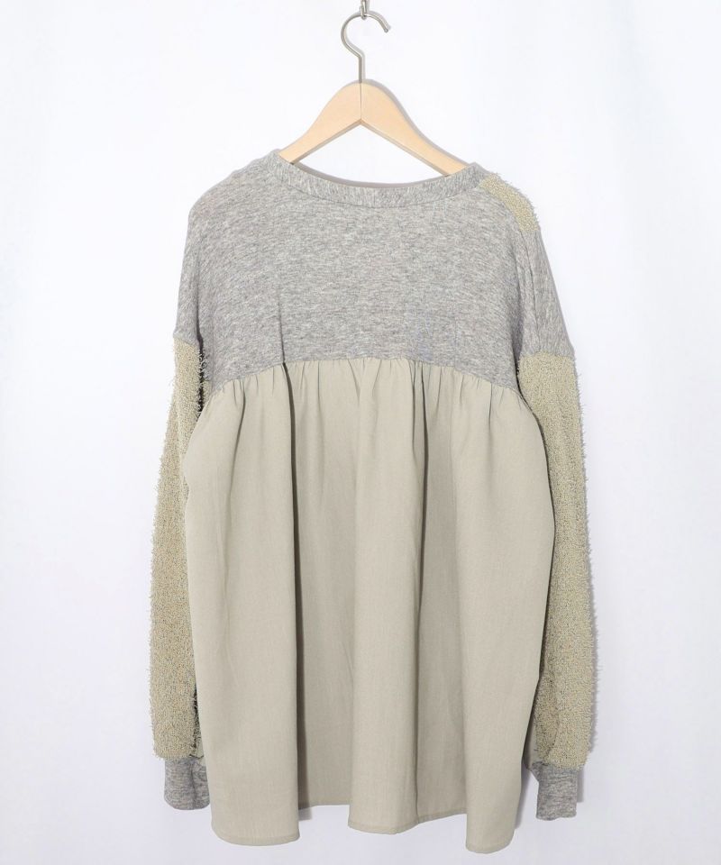 蝶々の異素材切替カーディガン-13