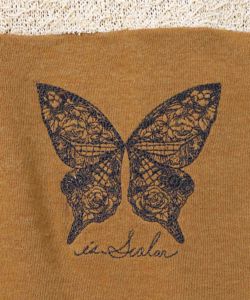 蝶々の異素材切替カーディガン-17