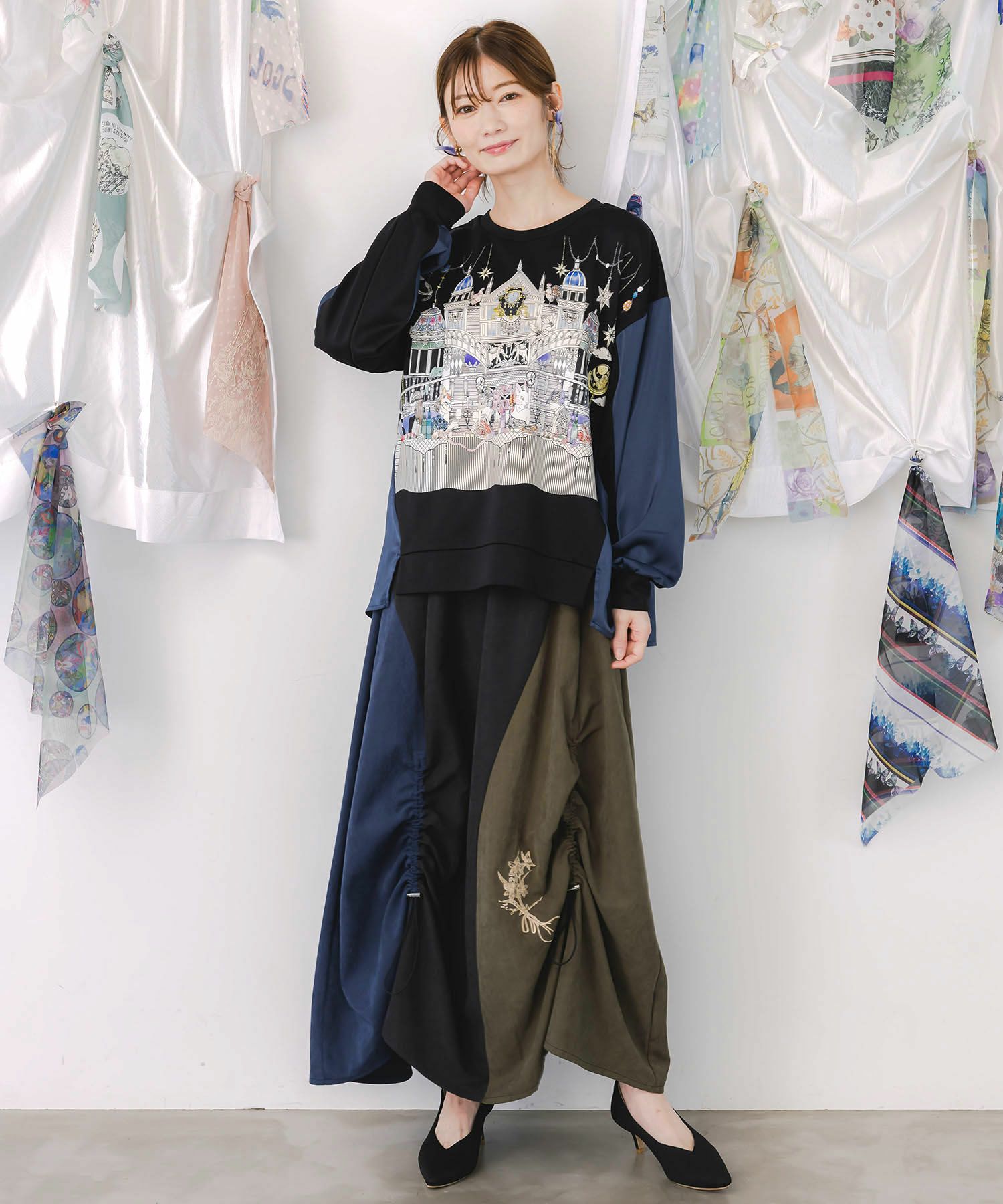 クラシカル動物配色プルオーバー-2