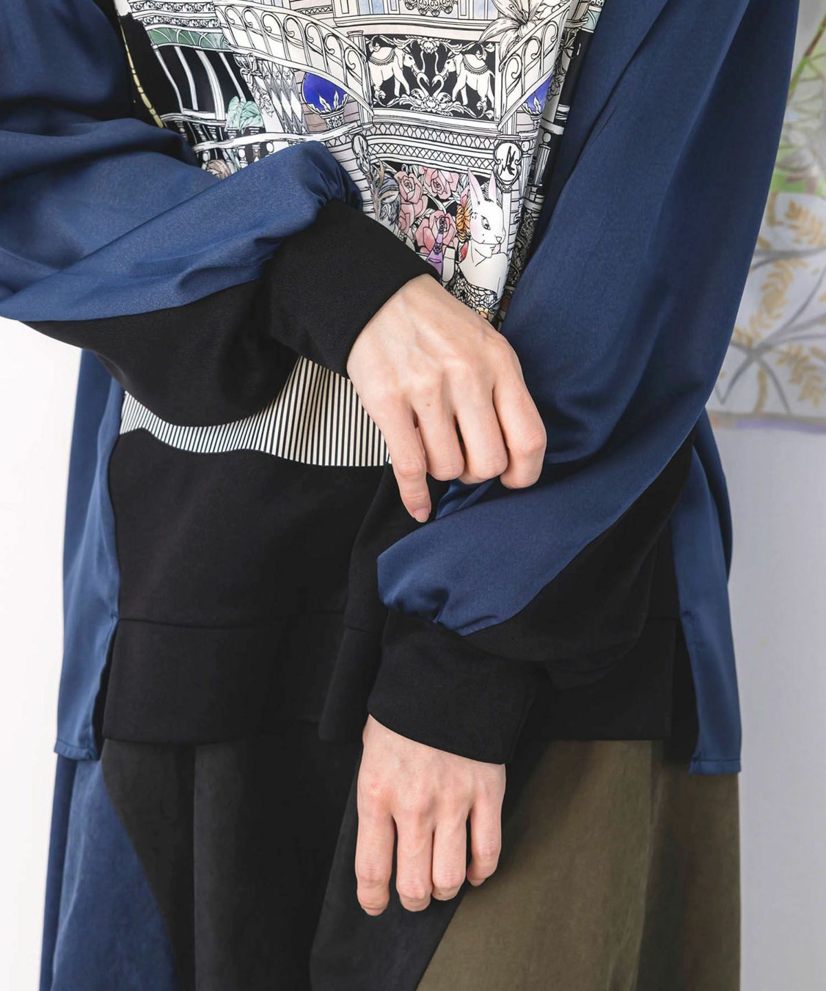 クラシカル動物配色プルオーバー-5