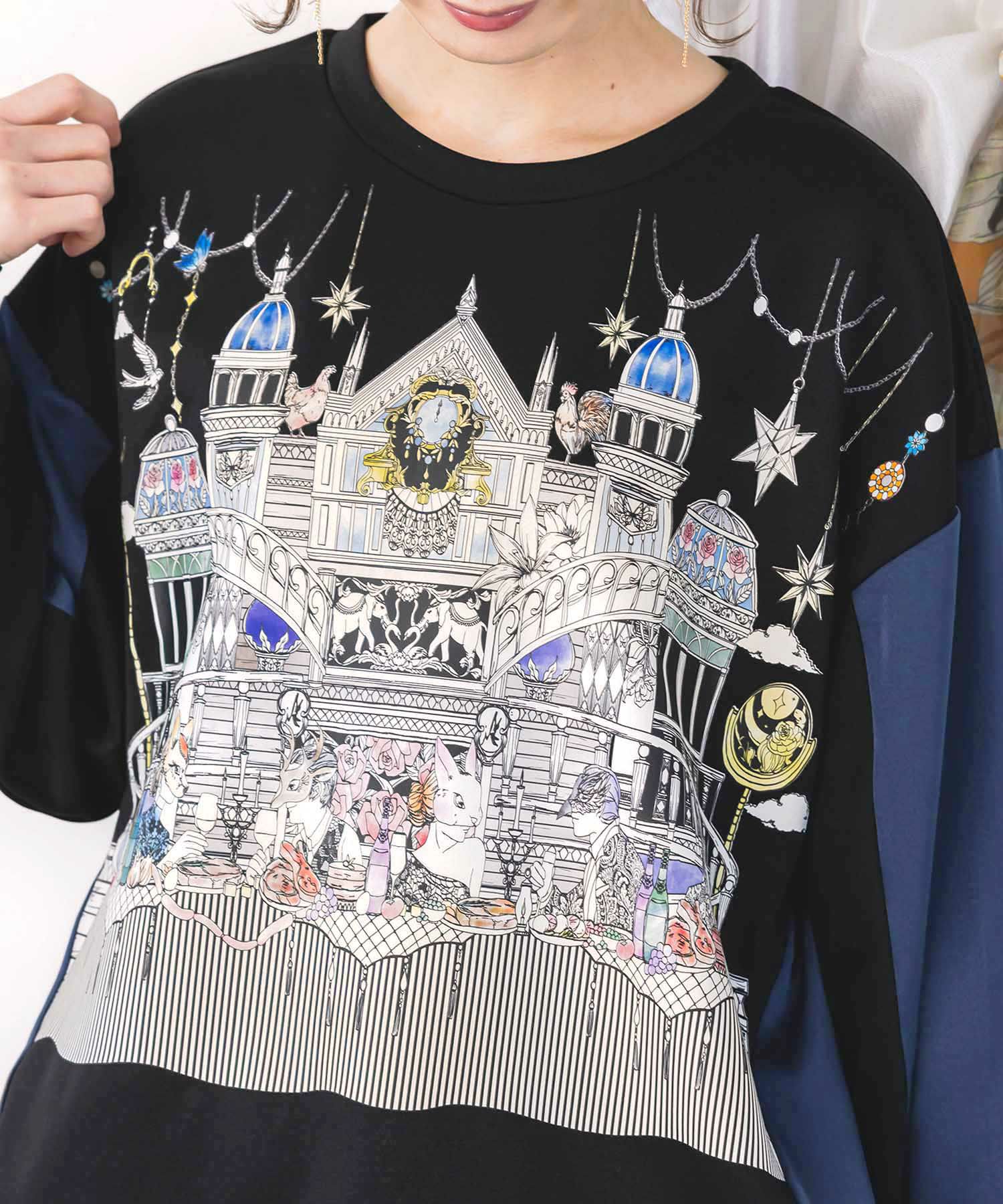 クラシカル動物配色プルオーバー-6