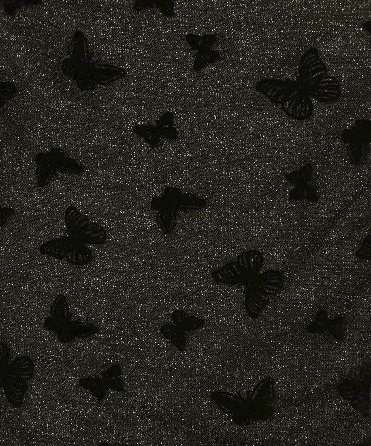 蝶々チュール×ラメ入りニットカーディガン-11