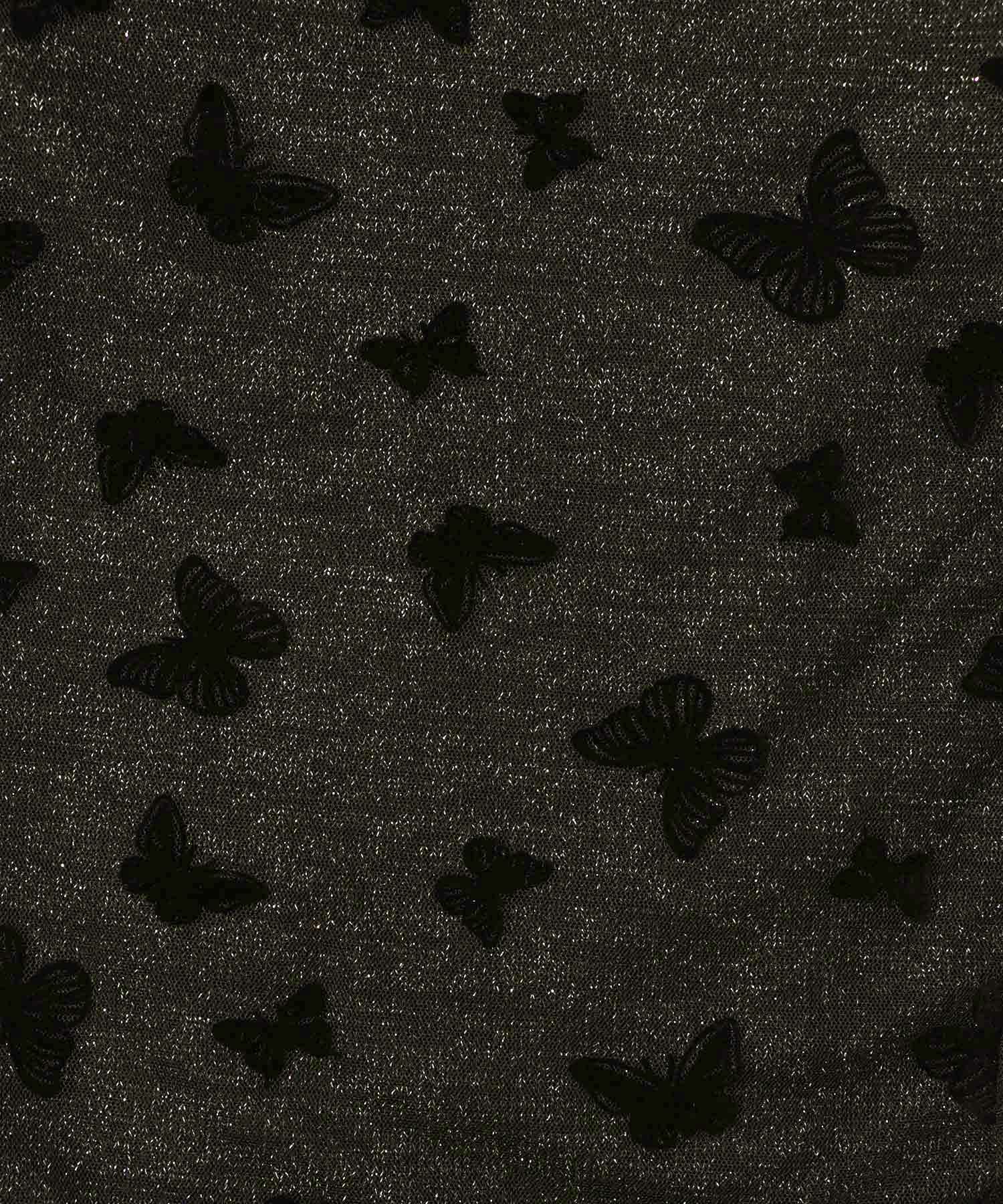 蝶々チュール×ラメ入りニットカーディガン-11