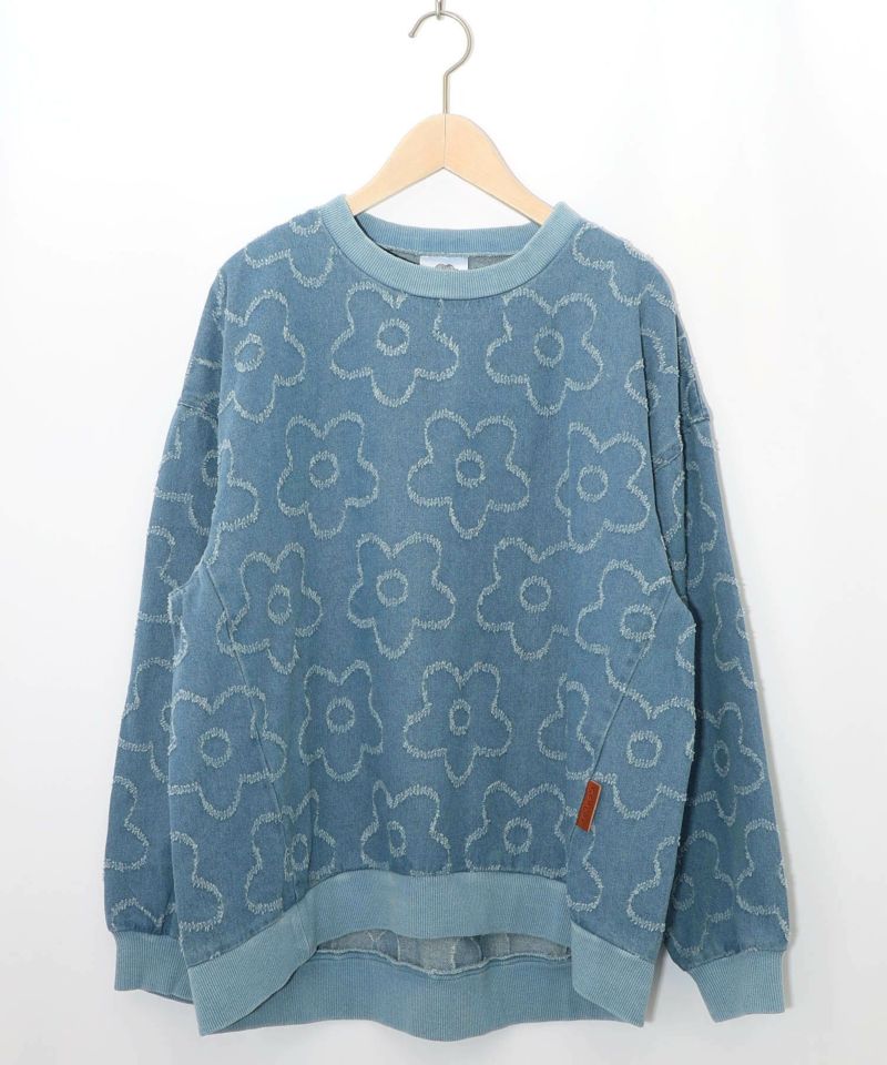 花柄ジャガード織デニムプルオーバー-7