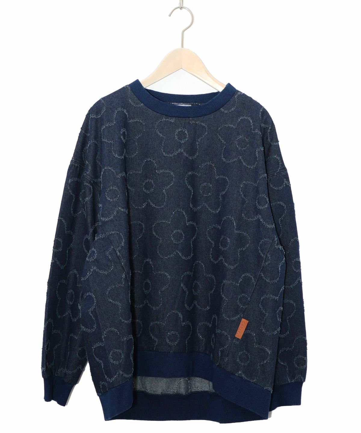 花柄ジャガード織デニムプルオーバー-9