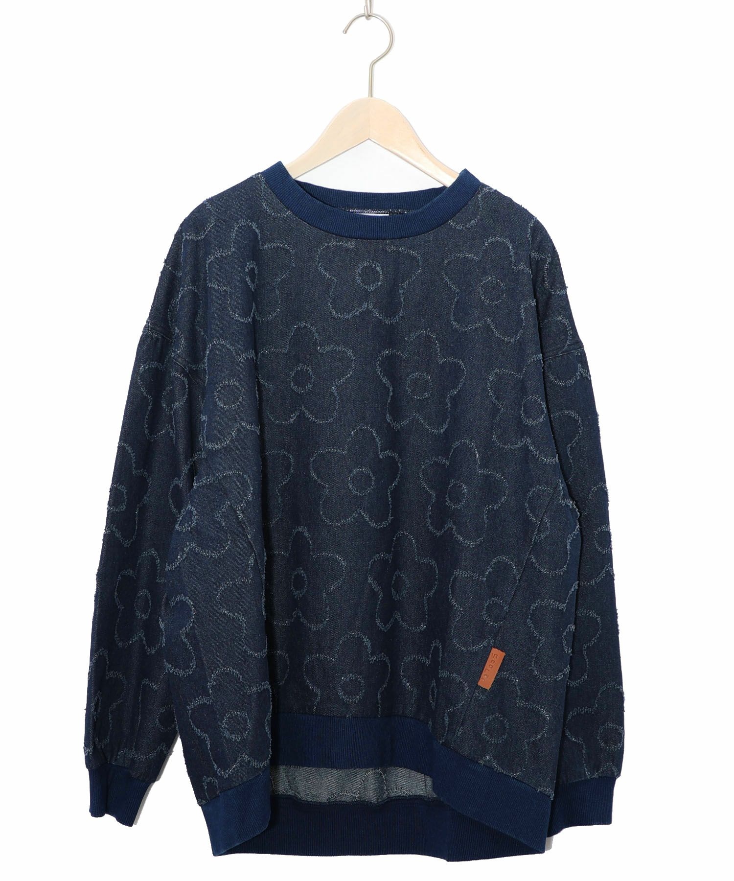 花柄ジャガード織デニムプルオーバー-9