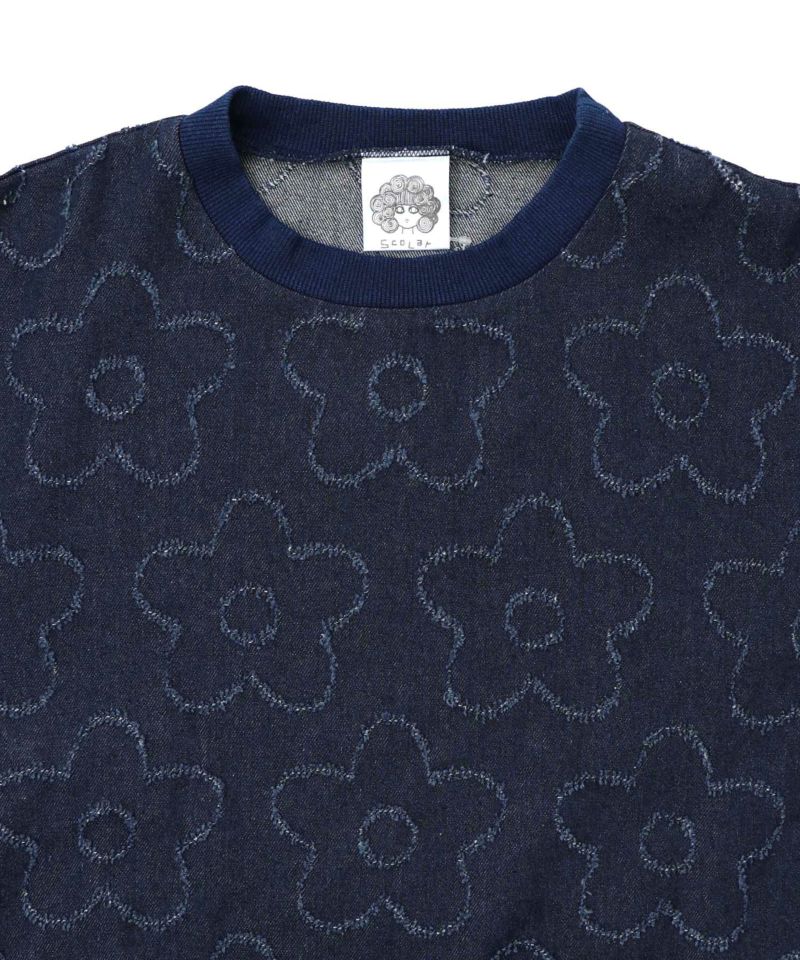 花柄ジャガード織デニムプルオーバー-11